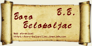Boro Belopoljac vizit kartica